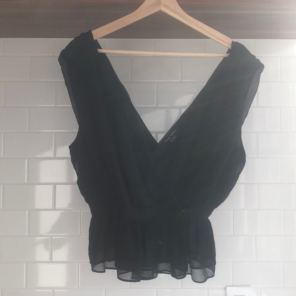 Black formal crop top size large